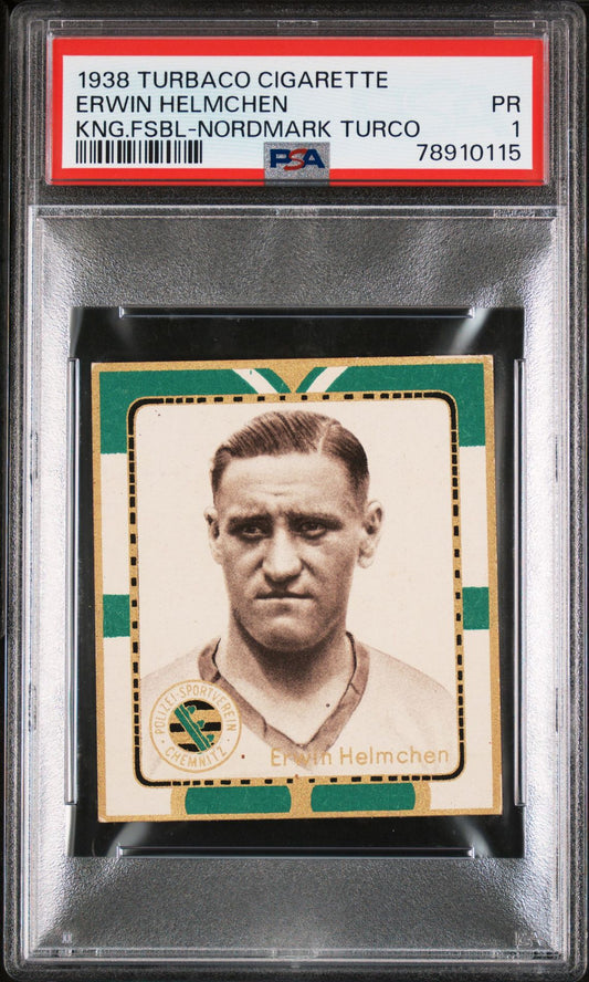 Erwin Helmchen Turbaco Cigarette Konig Fussball 08 1938 PSA 1